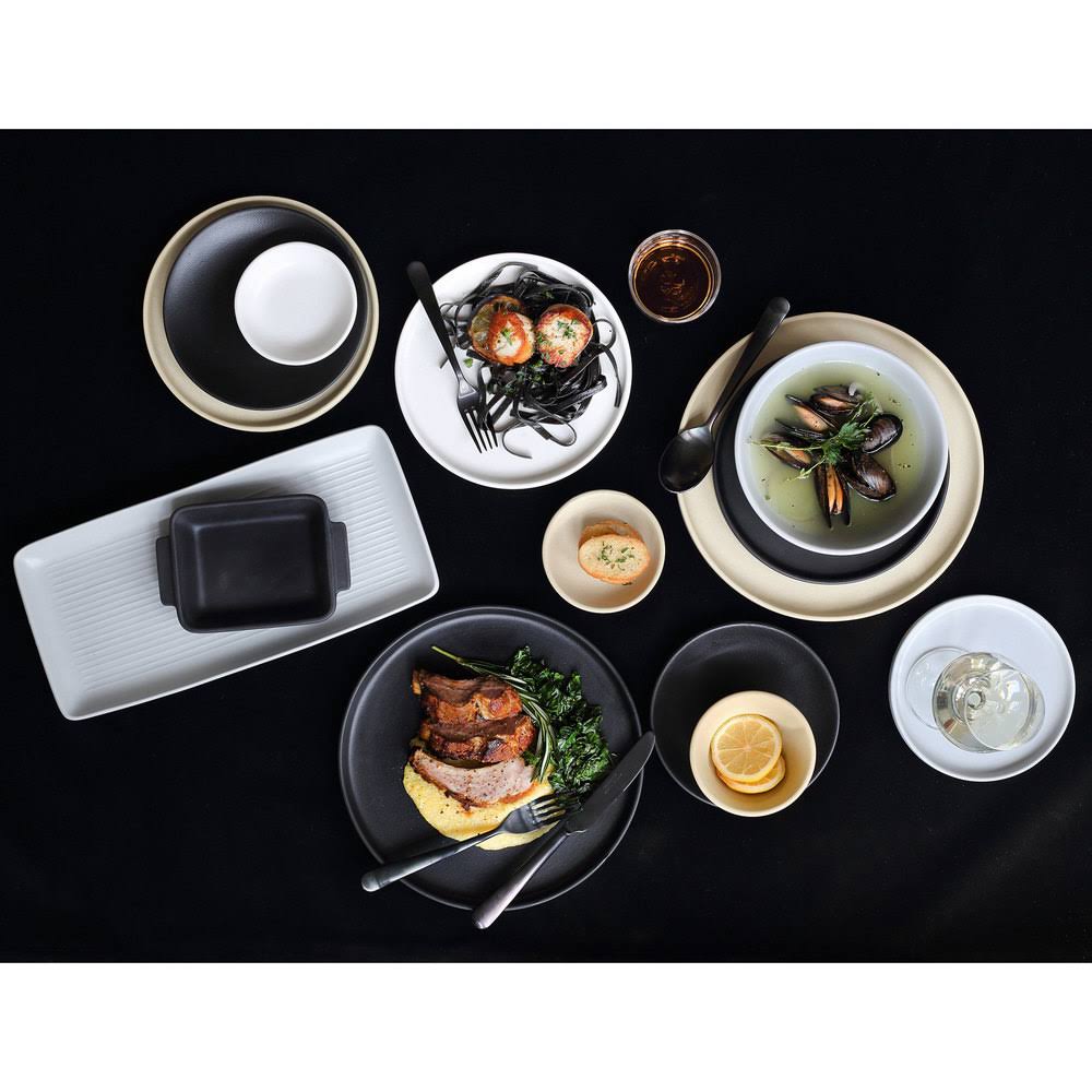 Matte Gray 10 1/4x22 Coupe China Plate - 12/Case E2293