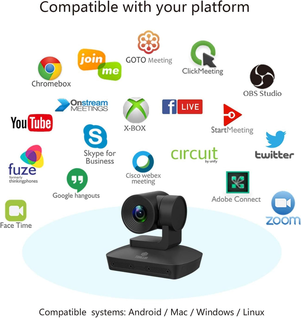 HD 1080P PTZ Conference Room Camera with 4 Microphones Array, 10X Optical Zoom V435