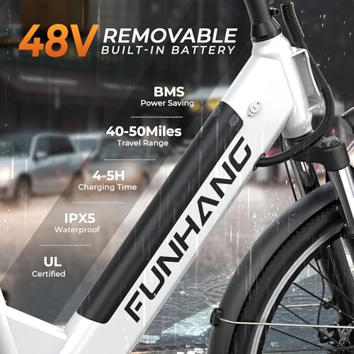 26" Step-Thru Electric Bike with 48V Removable Battery O88683