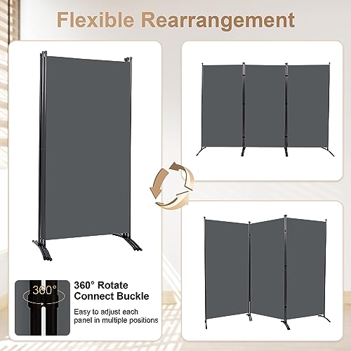 Black 4 Panel Folding Privacy Screen F686047