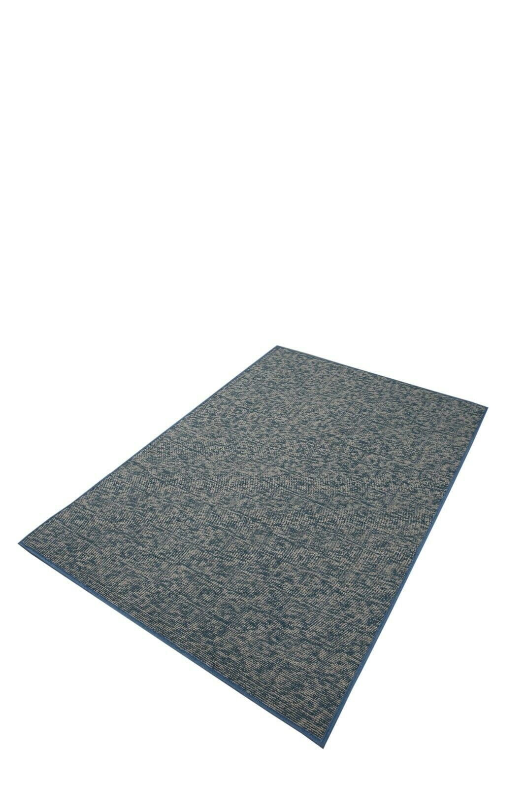 Blue 60" x 120" Half Round Solid Color Rug D78310