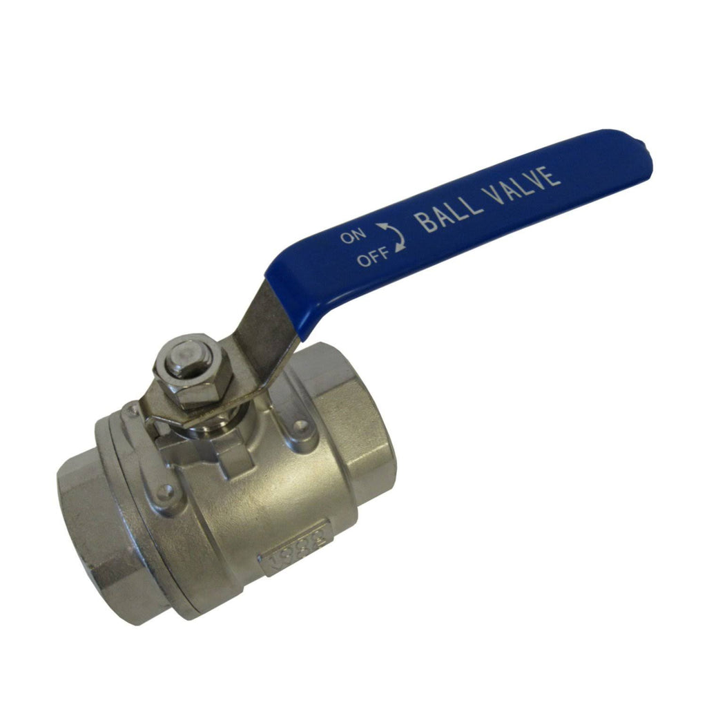 Full Port Ball Valve, 3x22 NPT, 2 Piece, 304 Stainless Steel D510694