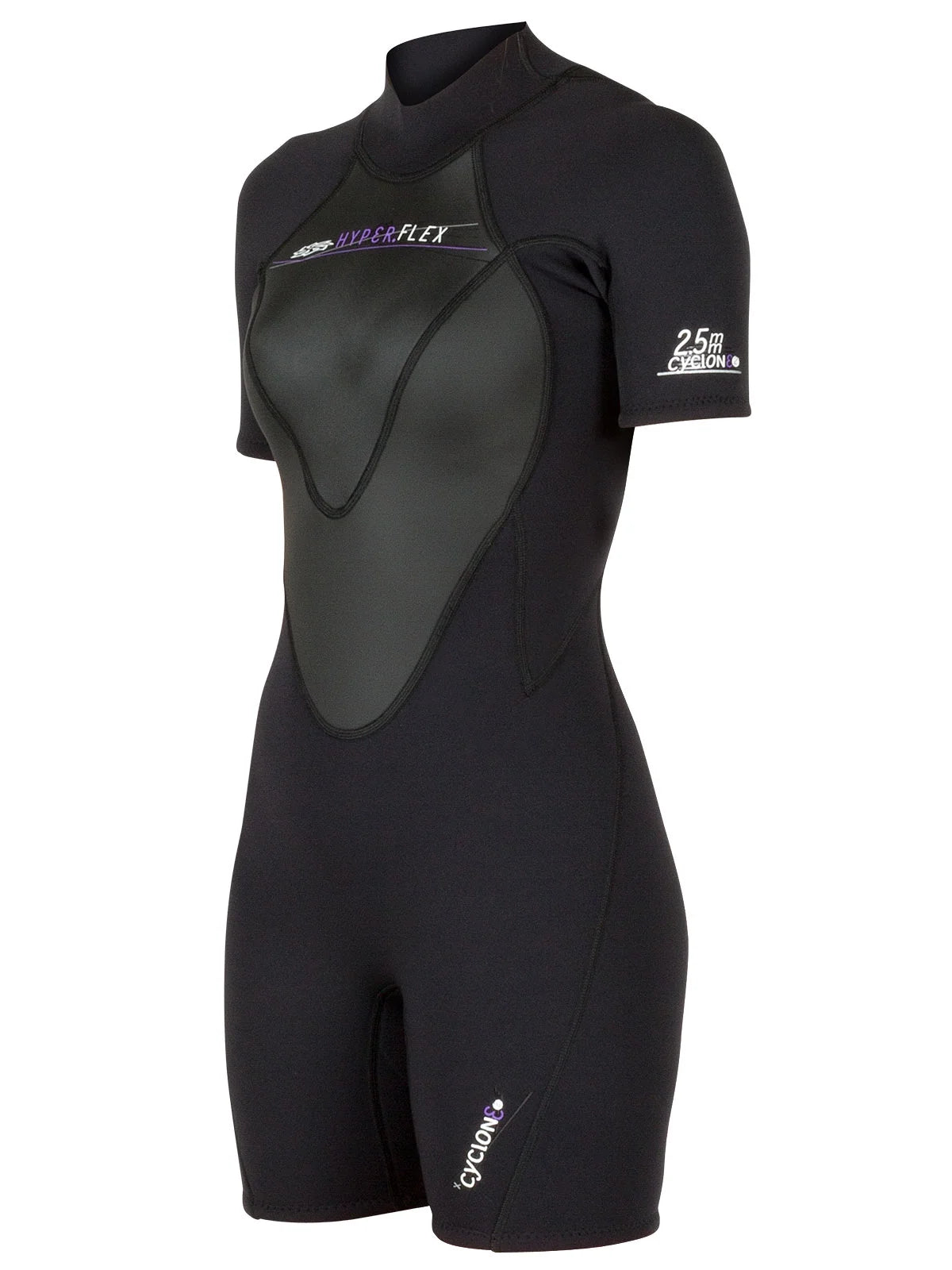 Black 2.5mm Shorty Back Zip Wetsuit O161
