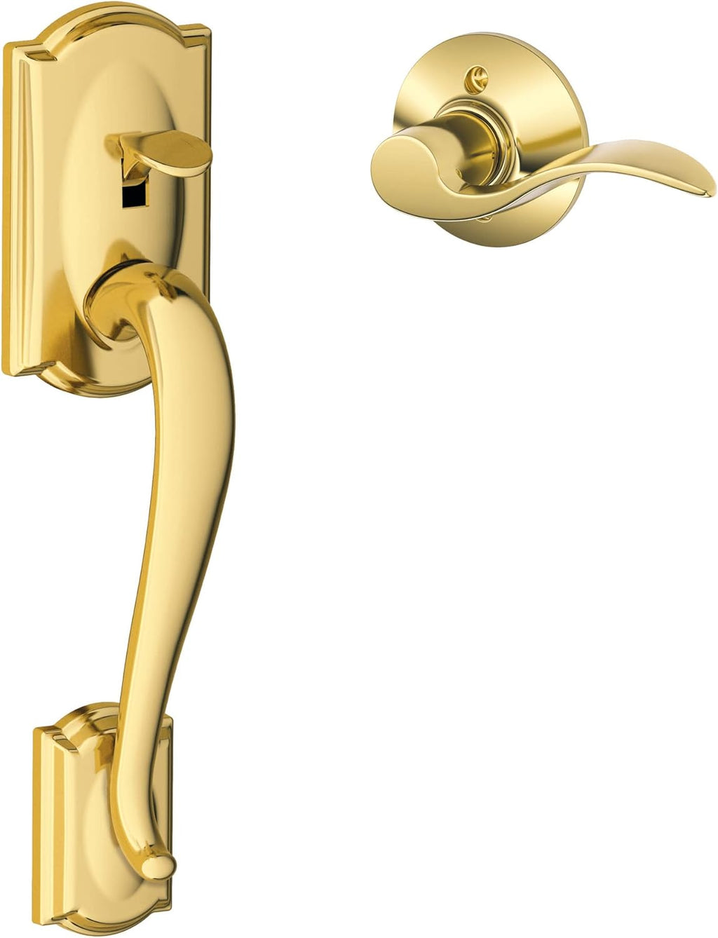 Camelot Front Entry Handleset with Lever, Satin Nickel W747