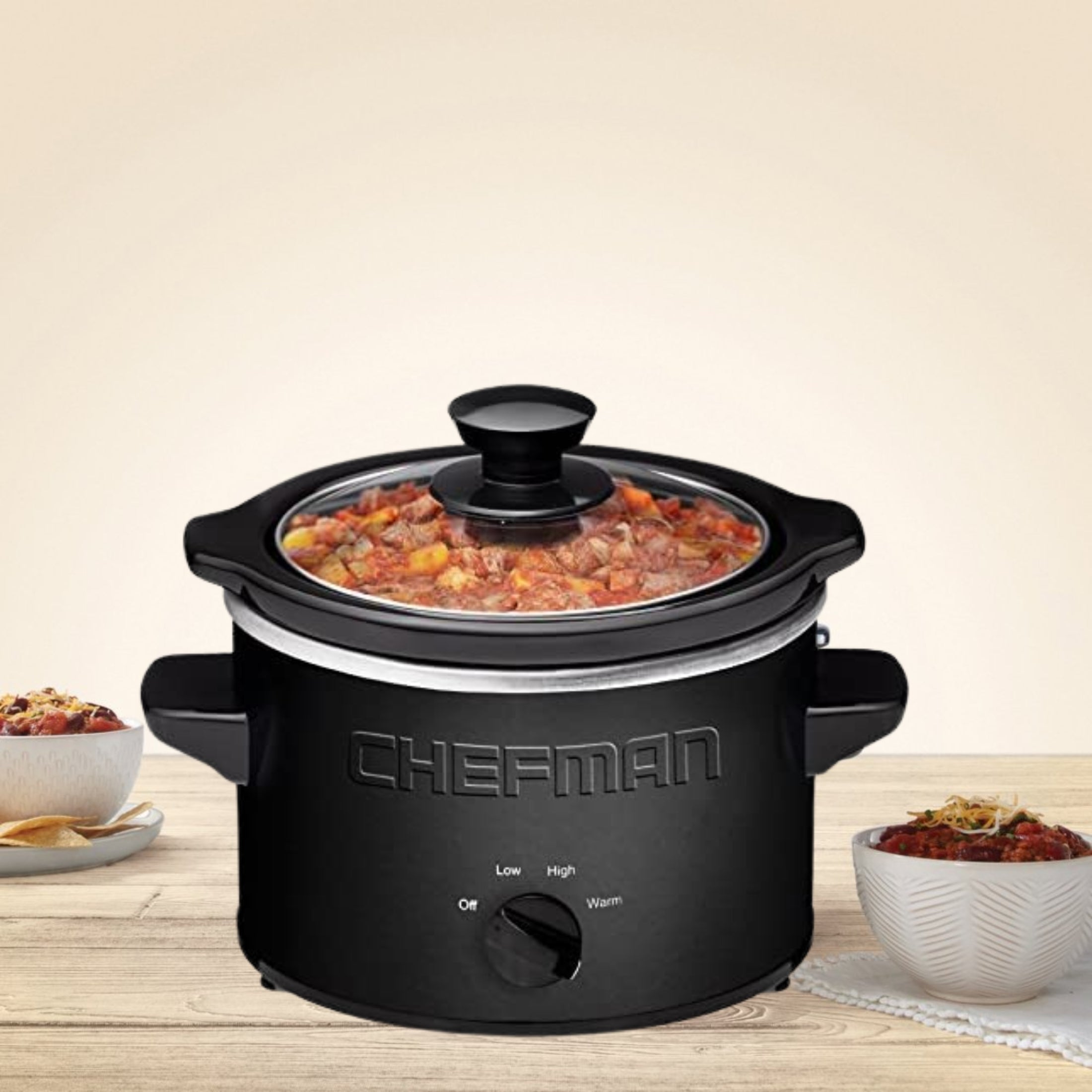 1.5 Quart Black Slow Cooker with Removable Crock and Storage Carrier M5416