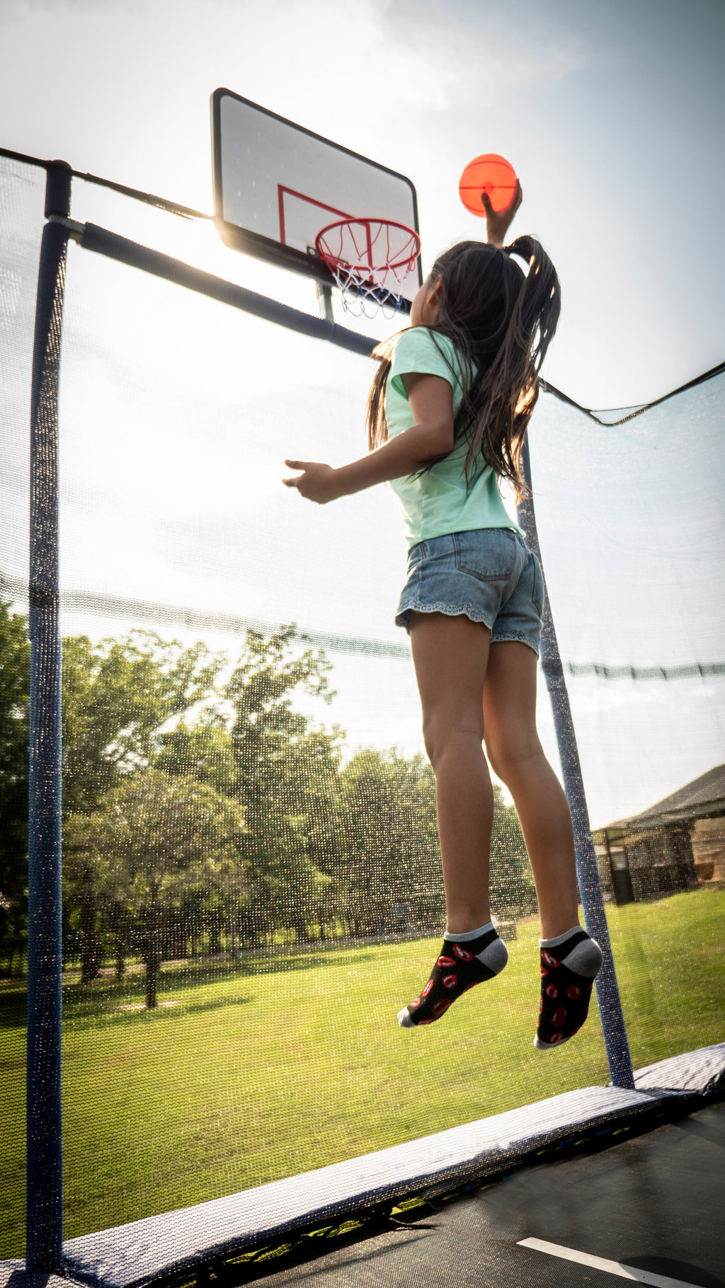 10' x 15' Rectangle Trampoline with 2 Basketball Hoop and Safety Pad X1496