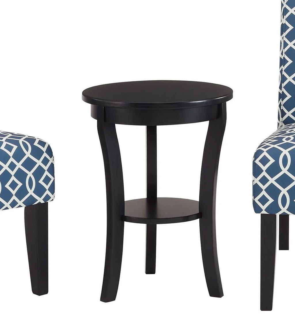 3pc Set Blue Fabric Upholstered Side Table and 2 Chairs C970965