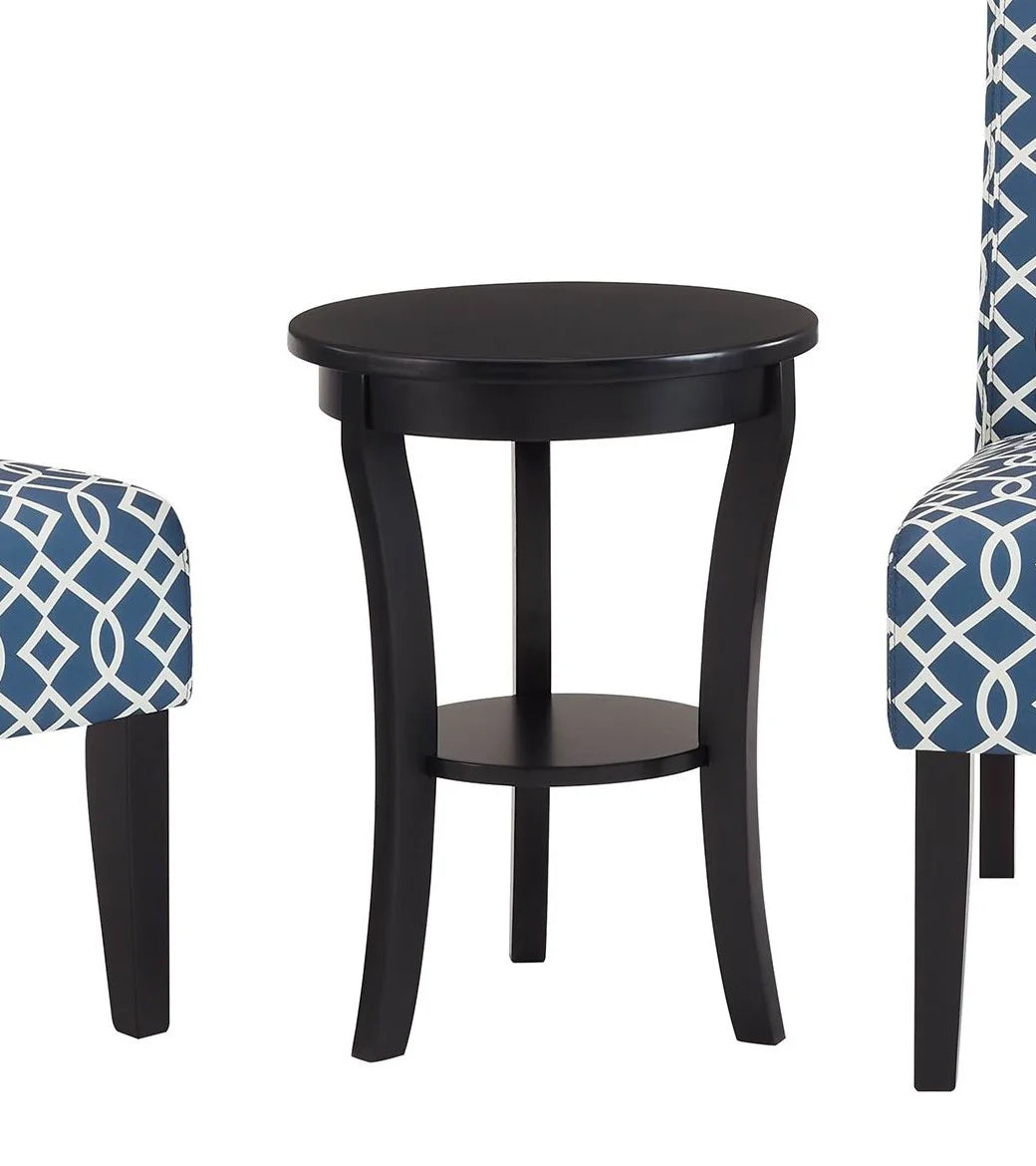 3pc Set Blue Fabric Upholstered Side Table and 2 Chairs C970965