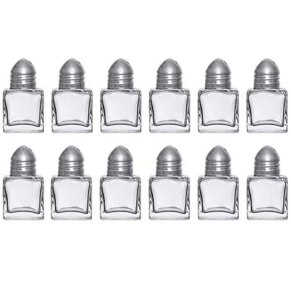 (Set of 12) 0.5 oz Glass Cube Salt and Pepper Shakers B721331