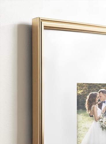 Rectangle Picture Frame Set of 3, 11 x 14 matted to 5 x 7, Gold U8339