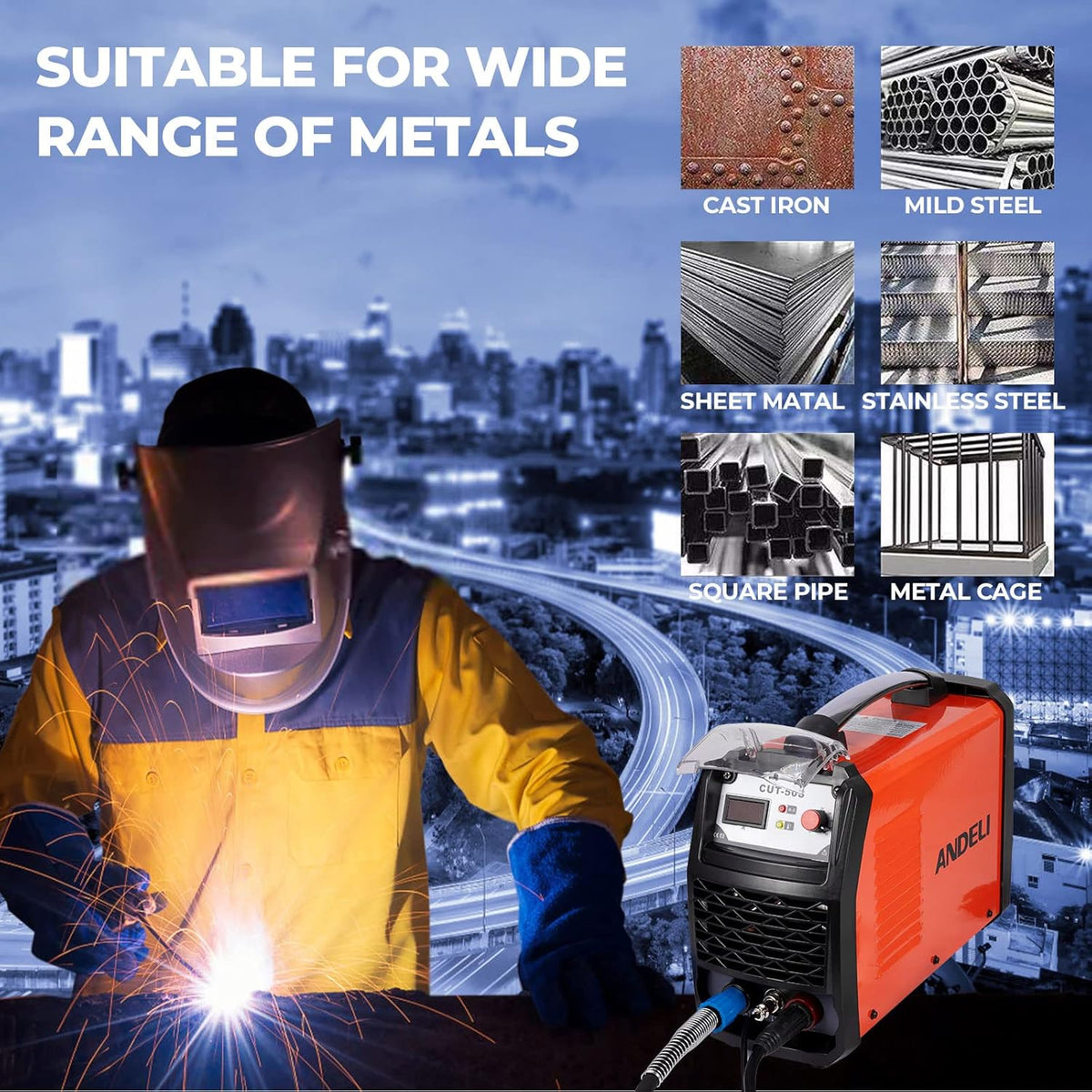 40A Plasma Cutter Machine Kit with Orange Plastic Case R8226