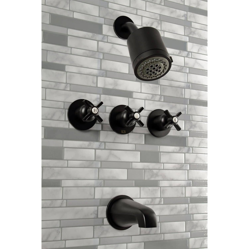 Three-Handle Tub and Shower Faucet, Oil Rubbed Bronze S5642