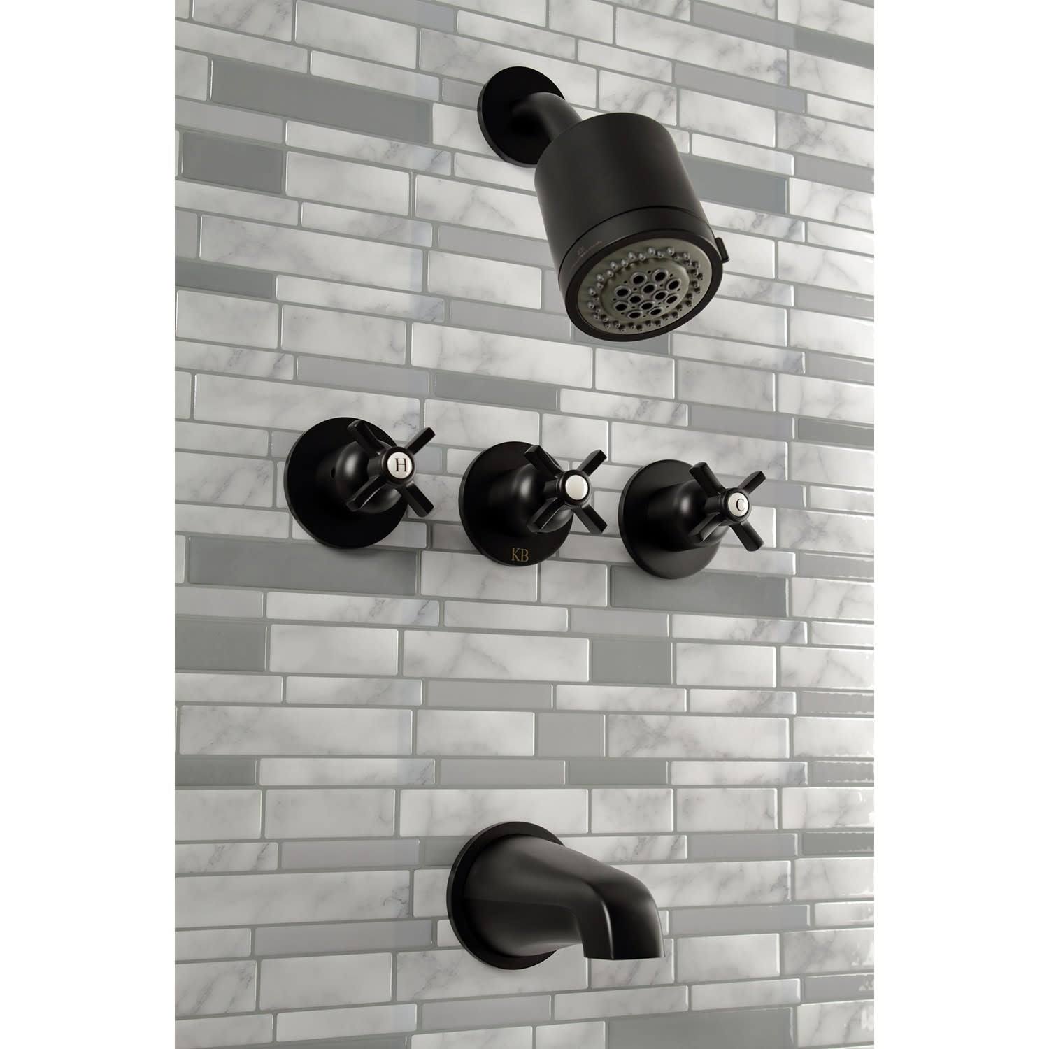 Three-Handle Tub and Shower Faucet, Oil Rubbed Bronze S5642