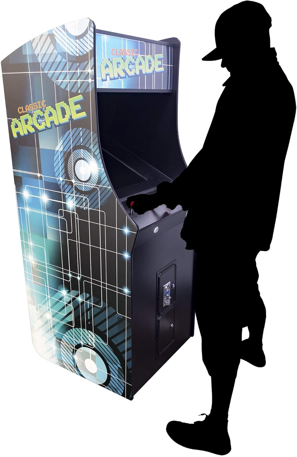 Full-Size Arcade Machine with 60 Classic Games and 2 Stools A261478