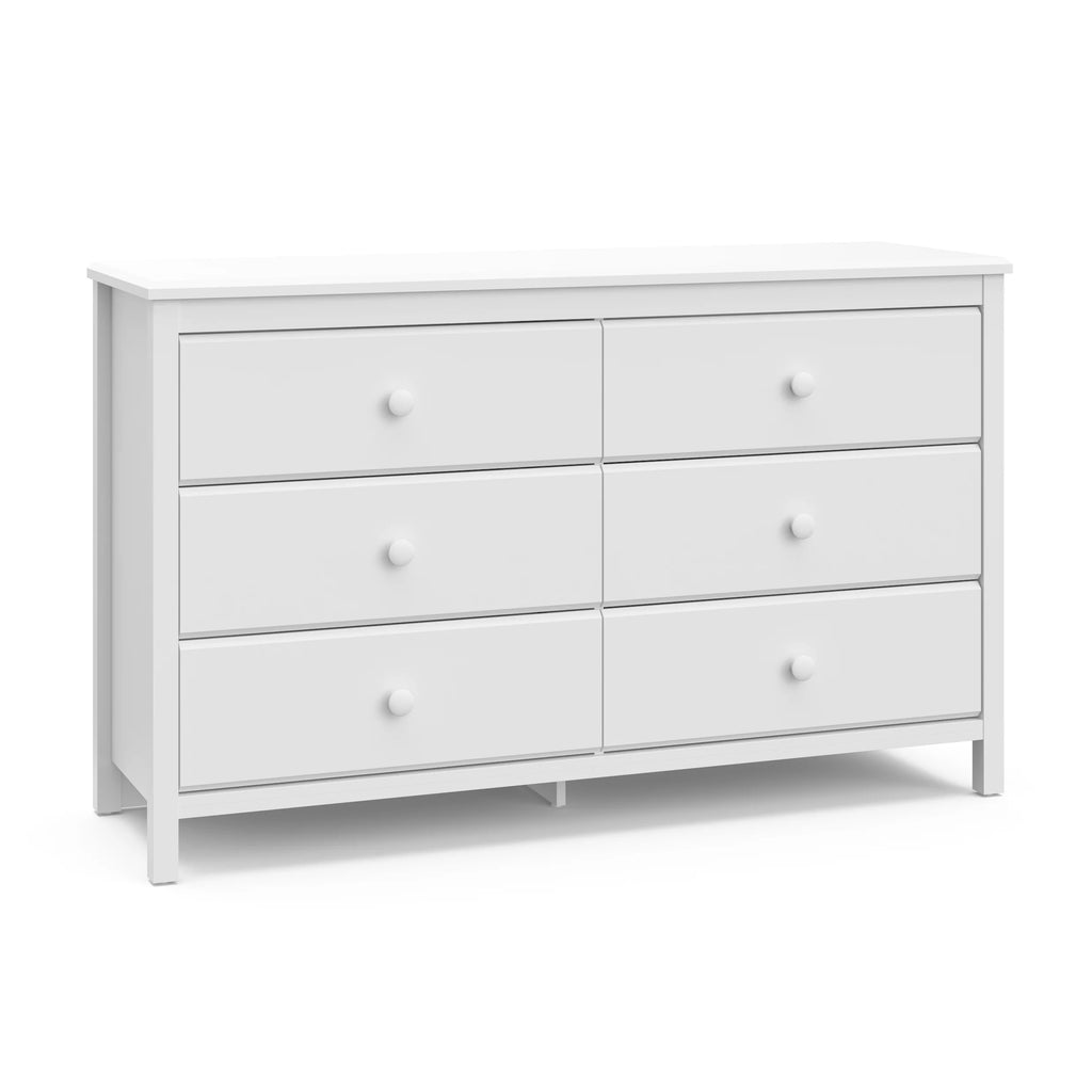 White 6 Drawer Kids Double Dresser H7557