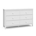 White 6 Drawer Kids Double Dresser H7557