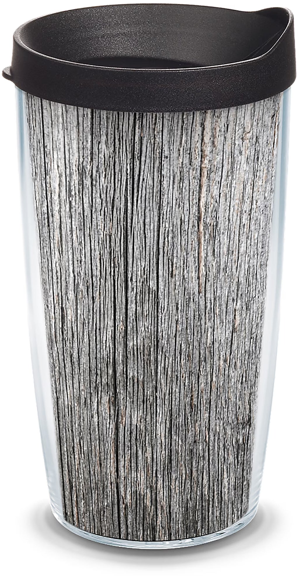 Gray Wood Grain Double Walled Insulated Tumbler Travel Cup, 16oz L277