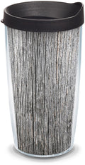 Gray Wood Grain Double Walled Insulated Tumbler Travel Cup, 16oz L277