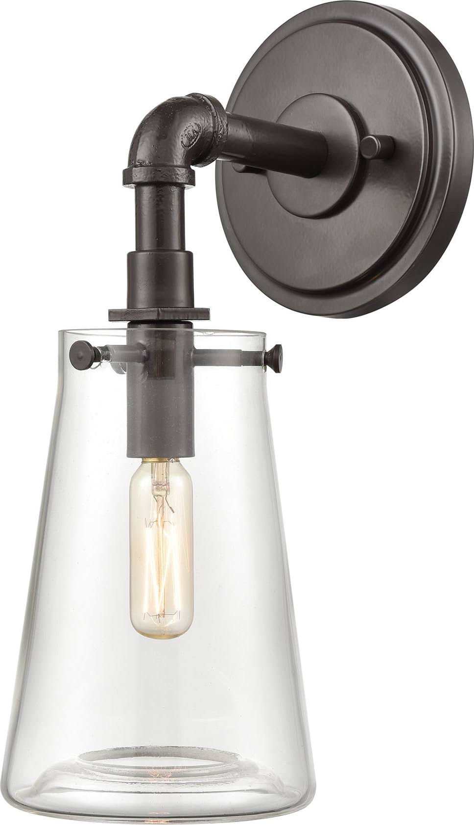 Oil Rubbed Bronze 1-Light Sconce with Clear Glass M528
