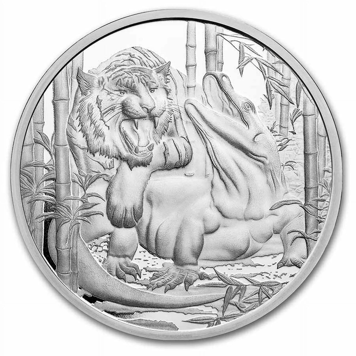 Silver Apex Predators Dragon vs Tiger Coin N9141