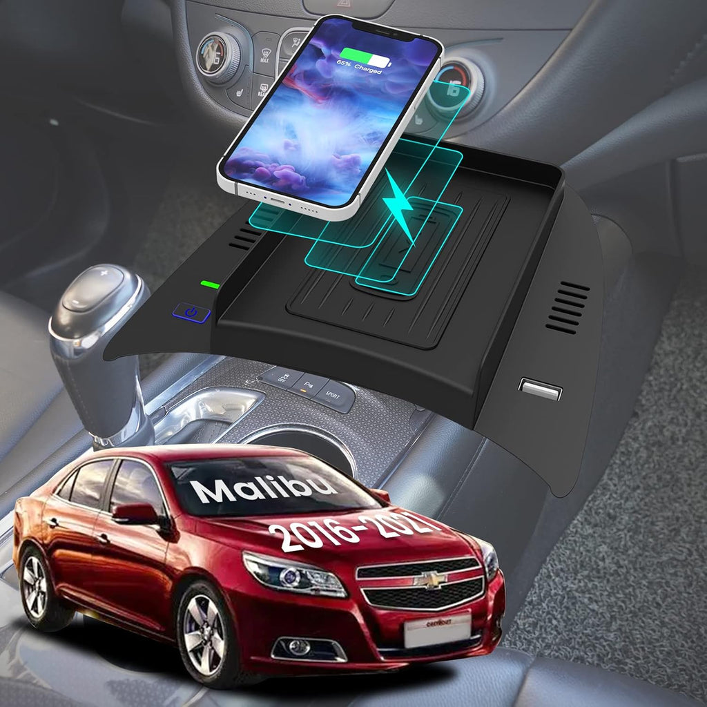 Wireless Charging Pad for Chevy Malibu 2016-2021 with USB Port, Pack of 2 C142937
