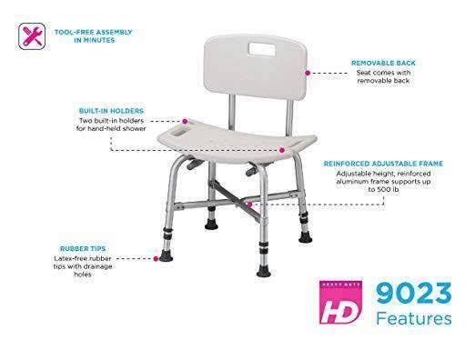 Heavy Duty Bath Bench with Back I7849