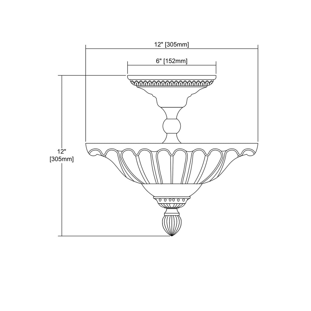 Oil Rubbed Bronze Semi Flush Light U78517