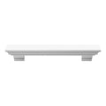 60 in. Traditional Pearl White Cap-Shelf Mantel Z7352