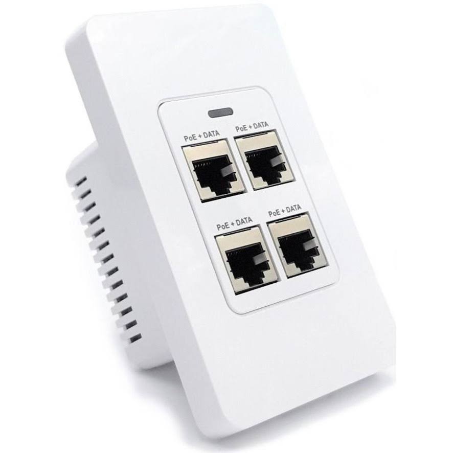 4 Port In-Wall Gigabit PoE Extender N2264