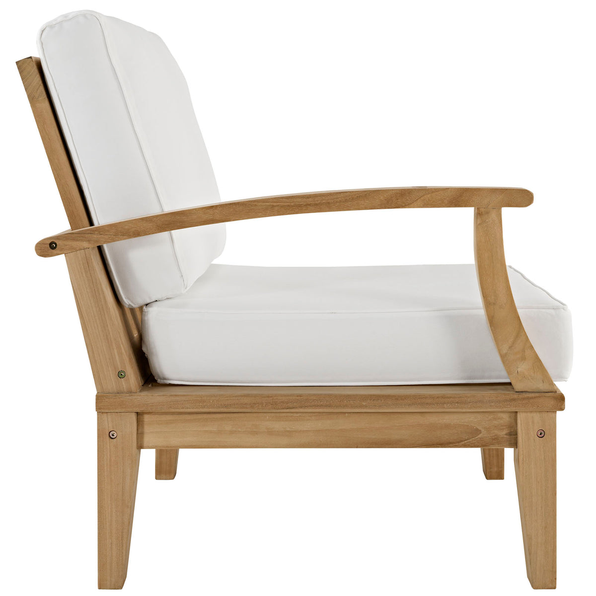White Wood Left-Arm Patio Sofa D387115