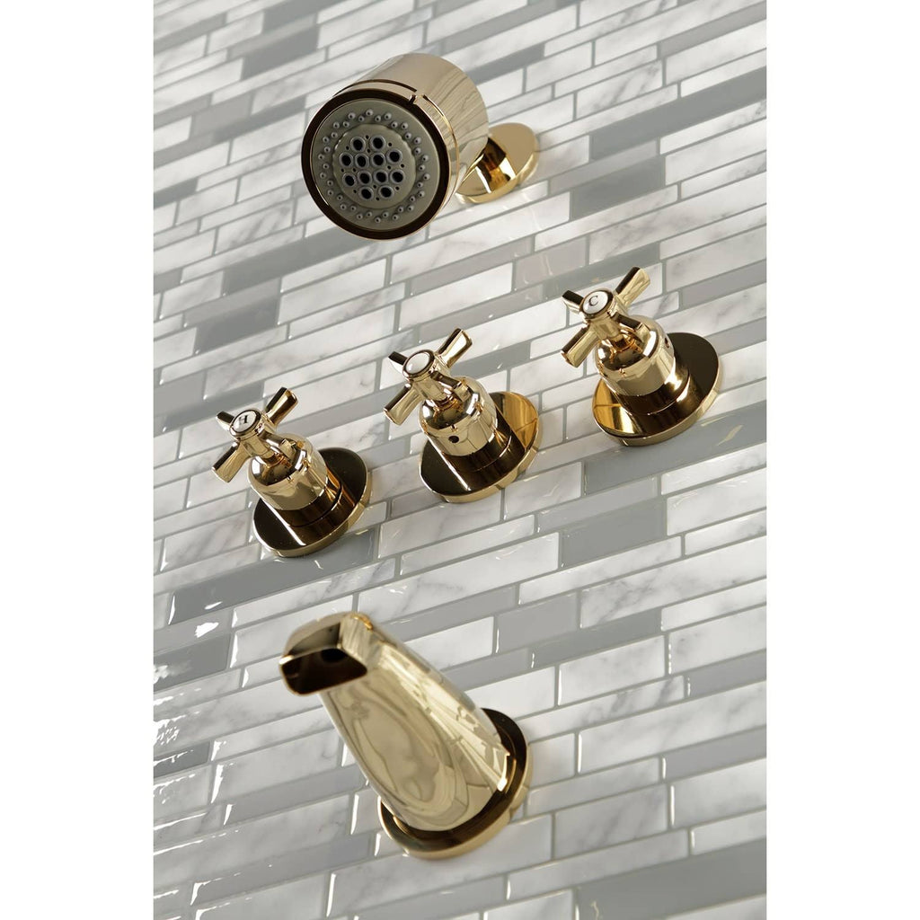 Three-Handle Tub and Shower Faucet, Oil Rubbed Bronze S5642