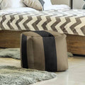 Square Striped Pouf Ottoman M6309