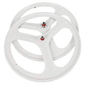 White 700C 3 Spoke Fixed Gear Bicycle Wheelset Q166