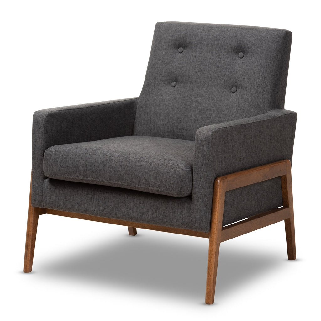 Charcoal Fabric Lounge Chair S19482