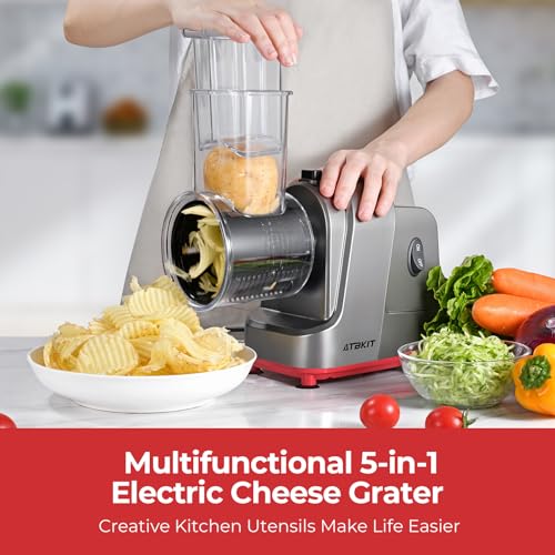 Electric Cheese Grater with 5 Blades, 250W Electric Slicer Shredder R951822