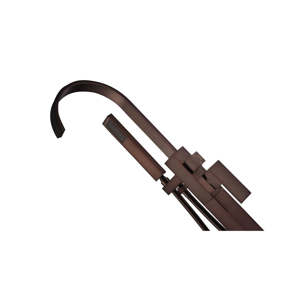 Oil Rubbed Bronze Gooseneck Tub Faucet with Hand Shower O199246