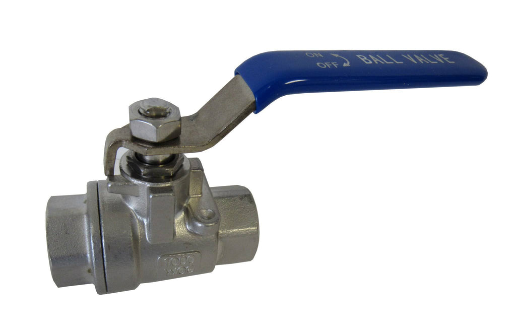 Full Port Ball Valve, 3x22 NPT, 2 Piece, 304 Stainless Steel D510694