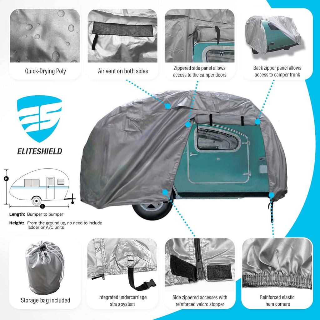 Silver Waterproof Teardrop Trailer Cover T17134