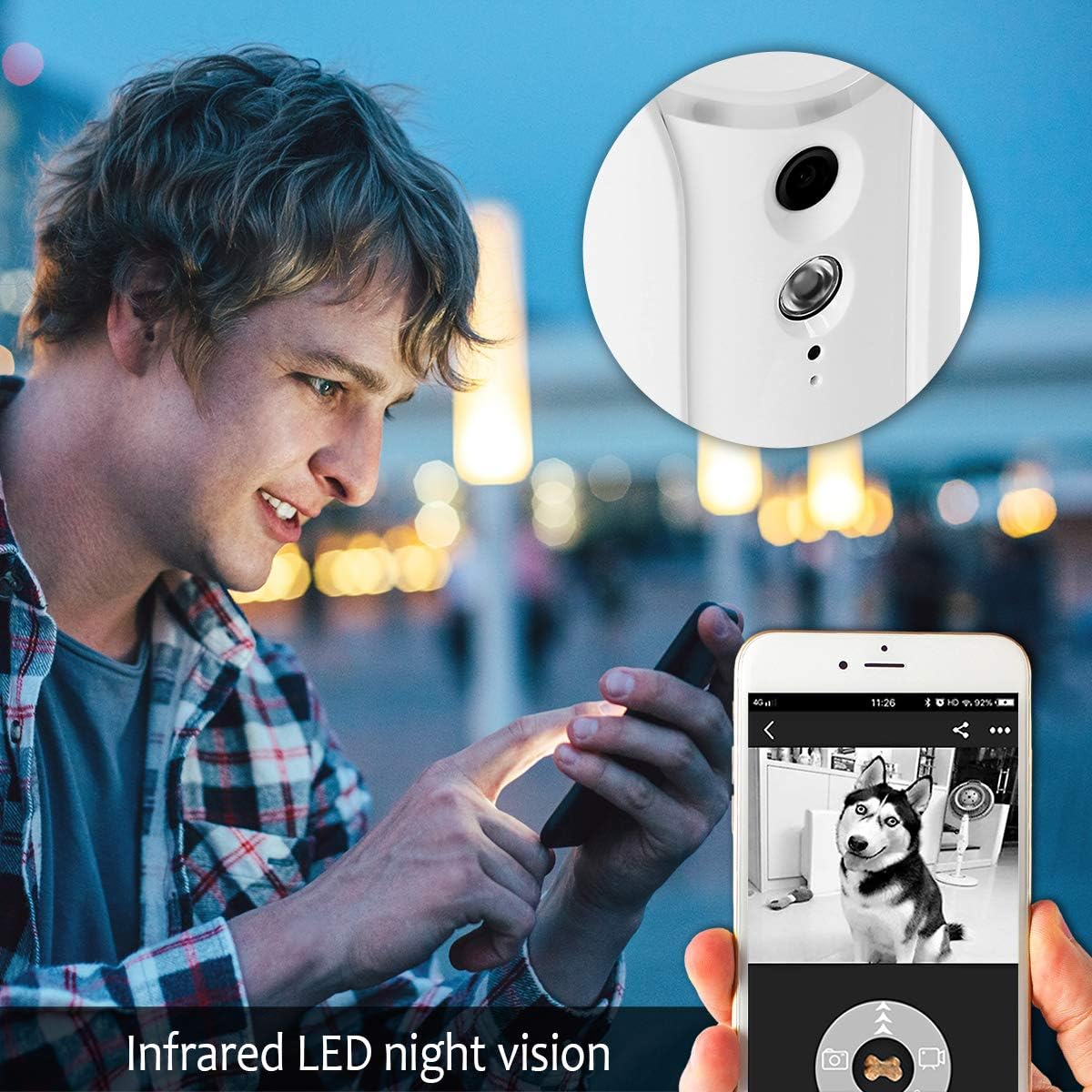 Dog Camera Treat Dispenser with Two-Way Audio and Night Vision Y332