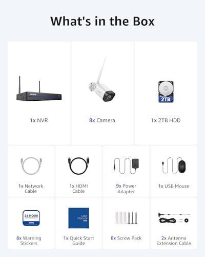 16CH 4K Security NVR with 4Pcs 3MP Outdoor Cameras K836