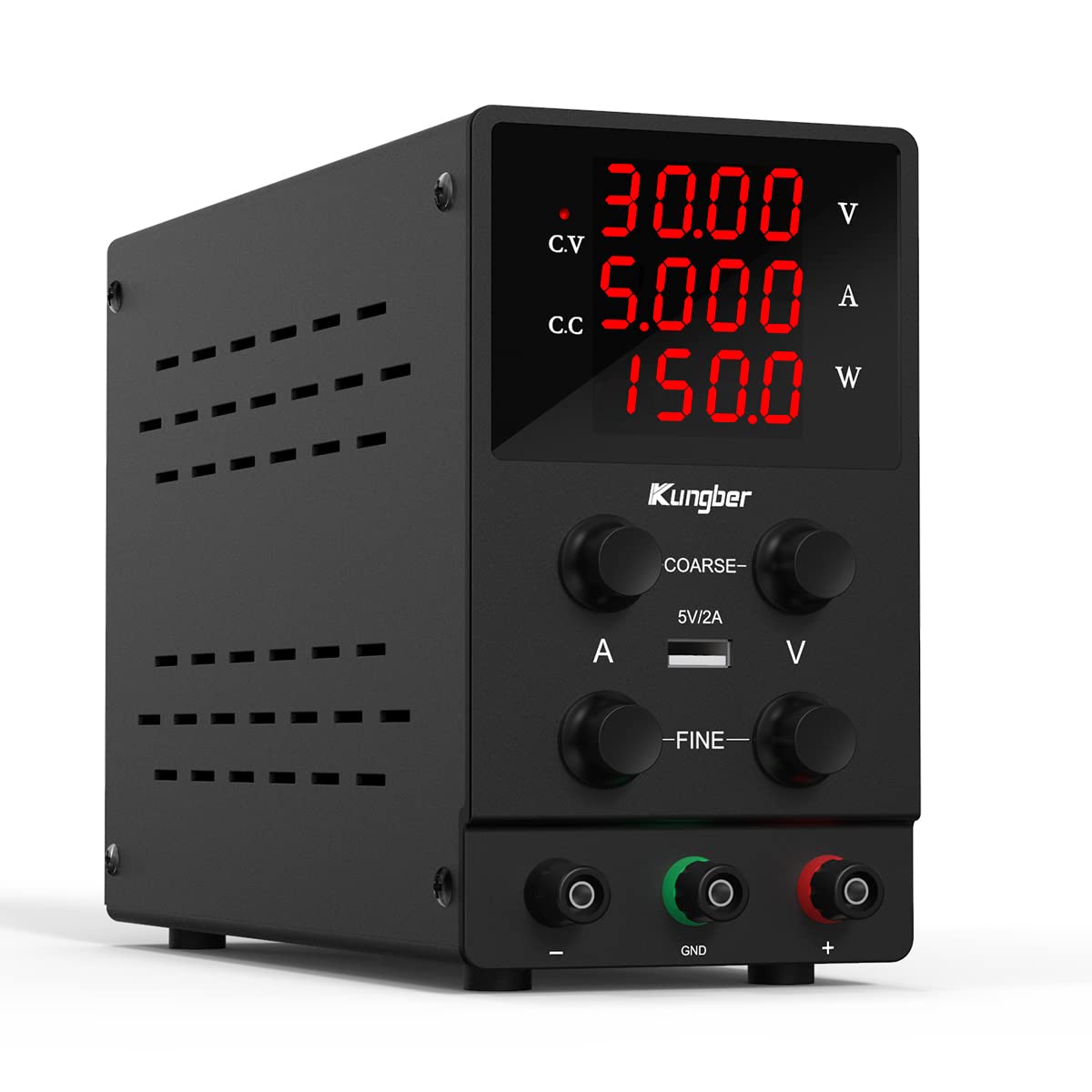 DC Power Supply Variable, 30V 10A Adjustable Switching Regulated Bench Power Supply with 4-Digits LED Display, USB Output, Alligator Leads Pack of 2 N952