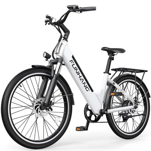 26" Step-Thru Electric Bike with 48V Removable Battery O88683
