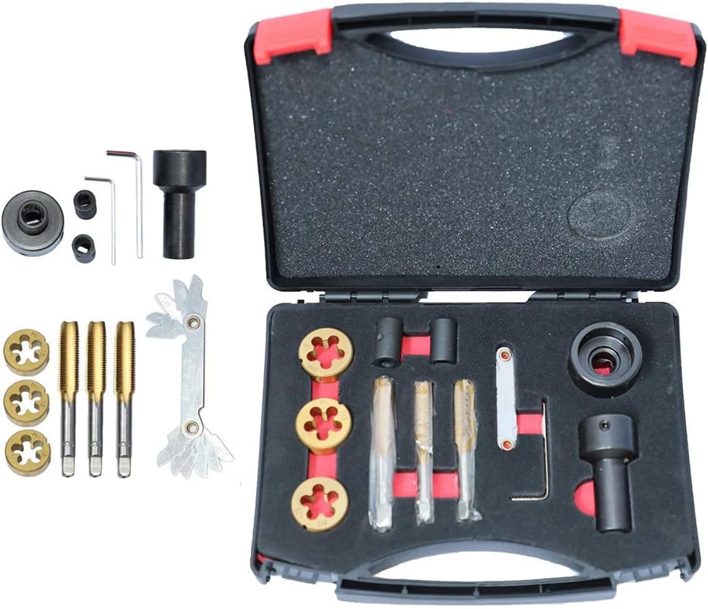 12 Pcs Tap and Die Set, Thread Repair Tool Kit M12x 1.25 M12 x 1.5 M14x1.5 F290083