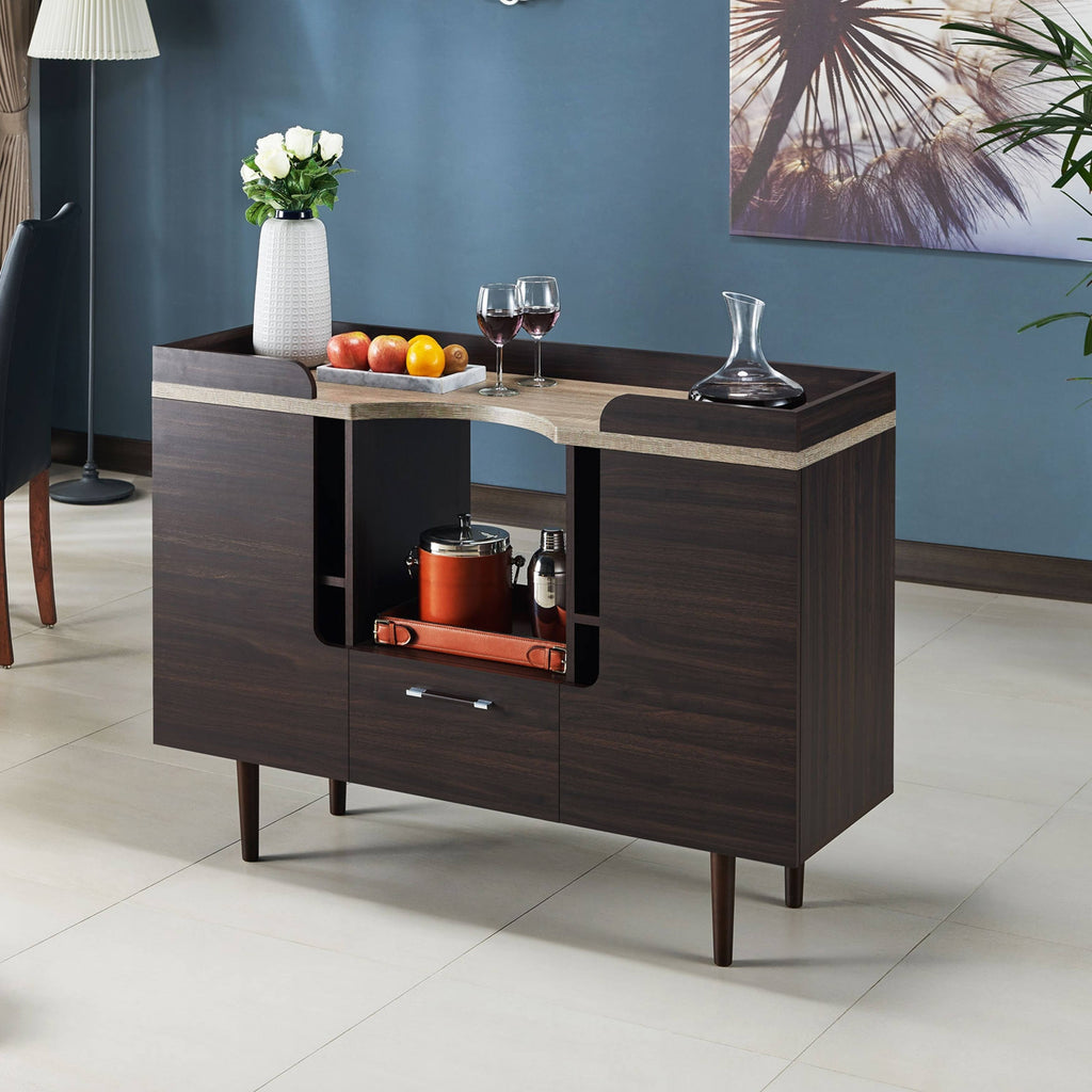 Mid-Century Modern Wenge Buffet Server, Brown J5898
