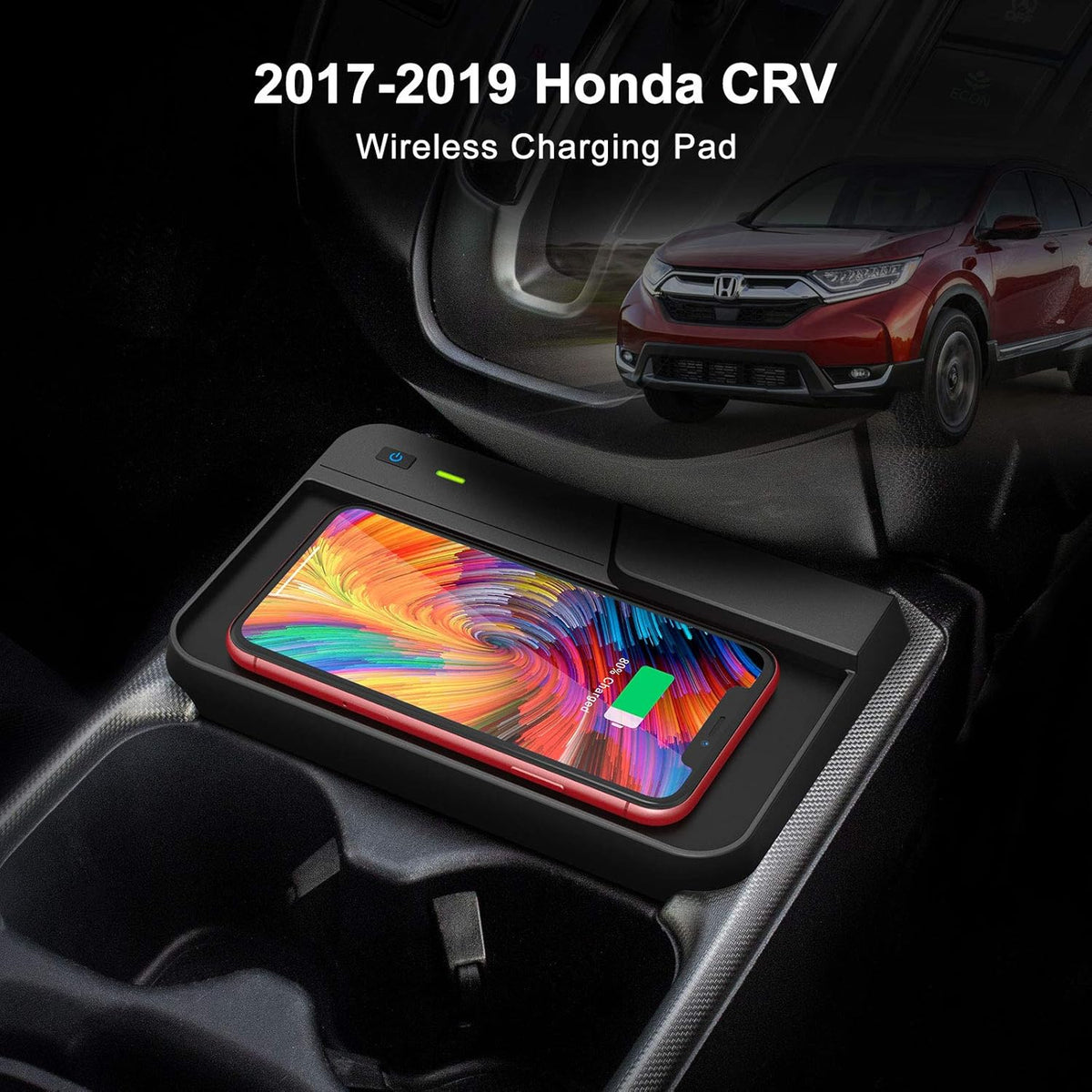 Wireless Charger Center Console Holder Storage Box with Wireless Charging Pad Mat for CR-V Interior Accessories Pack of 2 Y672