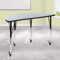 Mobile Half Circle Flexible Grey Adjustable Height Activity Table R44408