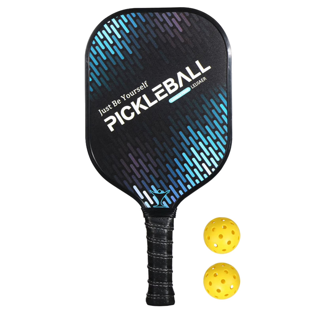 Carbon Fiber Pickleball Paddle and Ball Set, 1 Racket 2 Balls Q80957