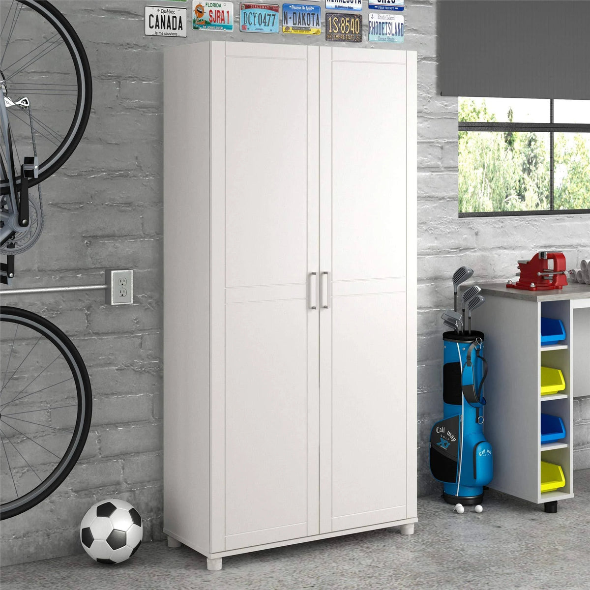 White Utility Storage Cabinet Y119