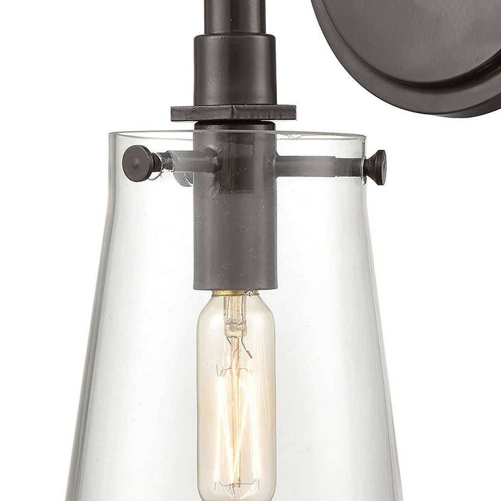 Oil Rubbed Bronze 1-Light Sconce with Clear Glass M528