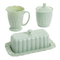 3-Piece Glass Sugar Bowl Creamer & Butter Dish Set X184893